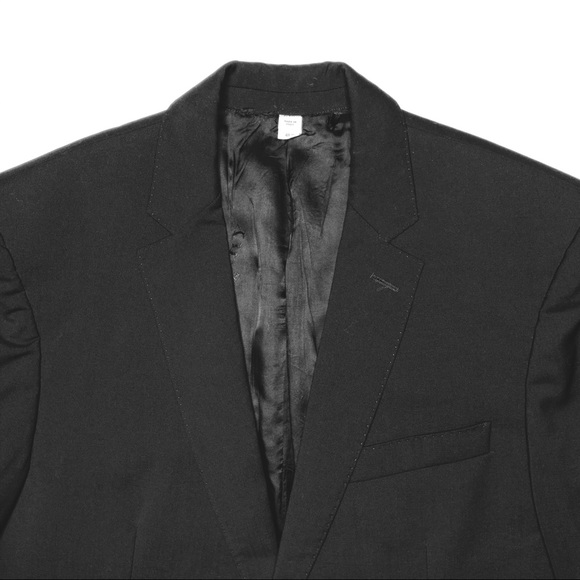 Burberry Black Double Vent Slim Fit Wool Blazer